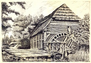 Die Börger Walkemühle (Zeichnung Röhr)