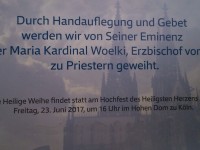 9 Diakone werden am 23. Juni 2017 im Kölner Dom zur Priestern geweiht.